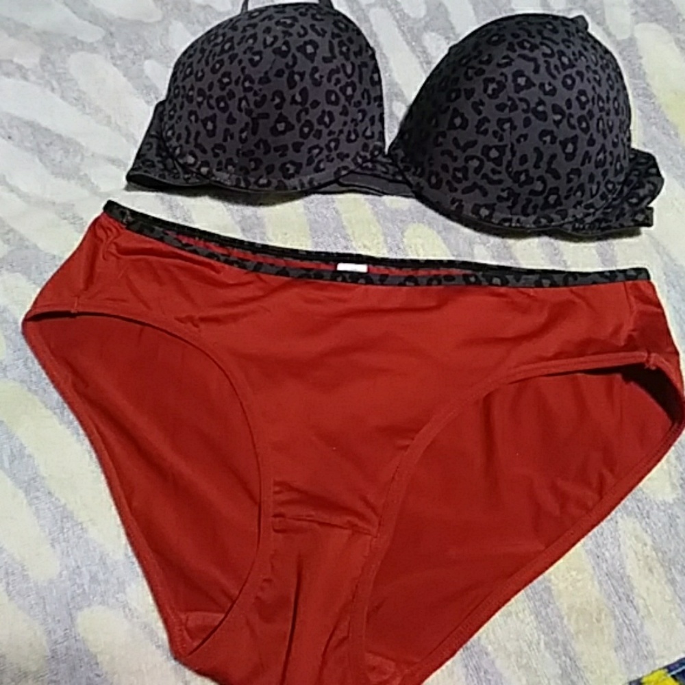 SOLD 2 piece Leopard Bra & Panty Set
